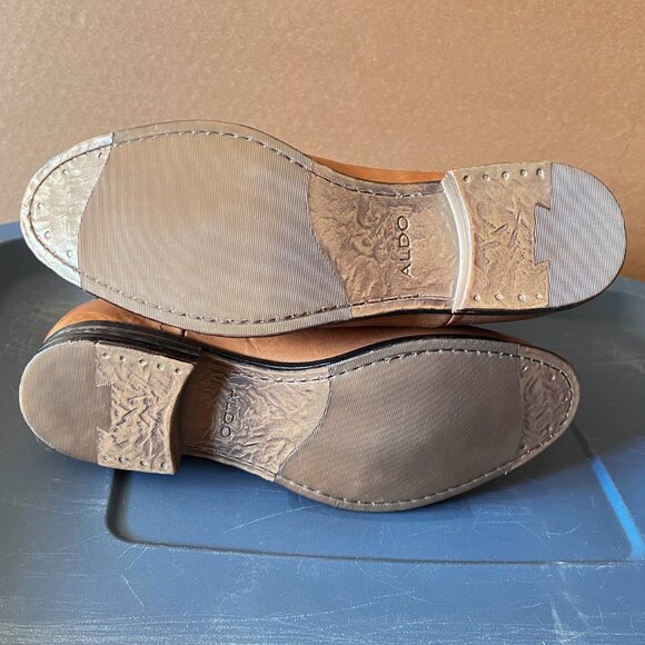 ALDO brand half-boots leather shoes XENOS Brown US Size 9 Made in Portugal - Picture 9 of 14